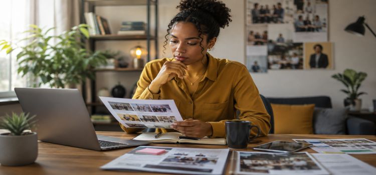 Professional researching a company's workplace culture before applying.