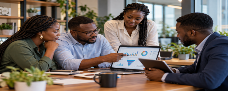 African employers reviewing recruitment performance metrics